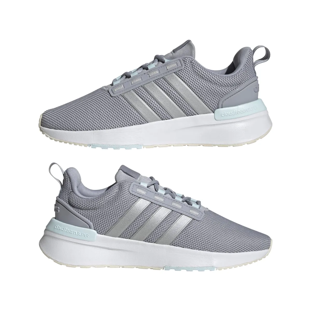 ADIDAS GX4202 RACER TR21 WMN'S (Medium) Silver/Silver/Grey Leather & Textile Running Shoes