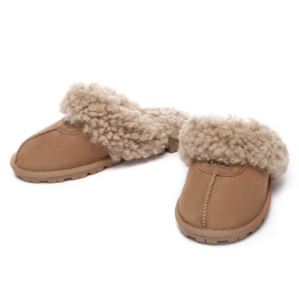 AUSTRALIAN SHEPHERD UGG Slipper Double Faced Sheepskin Waffle Curly #AS2064