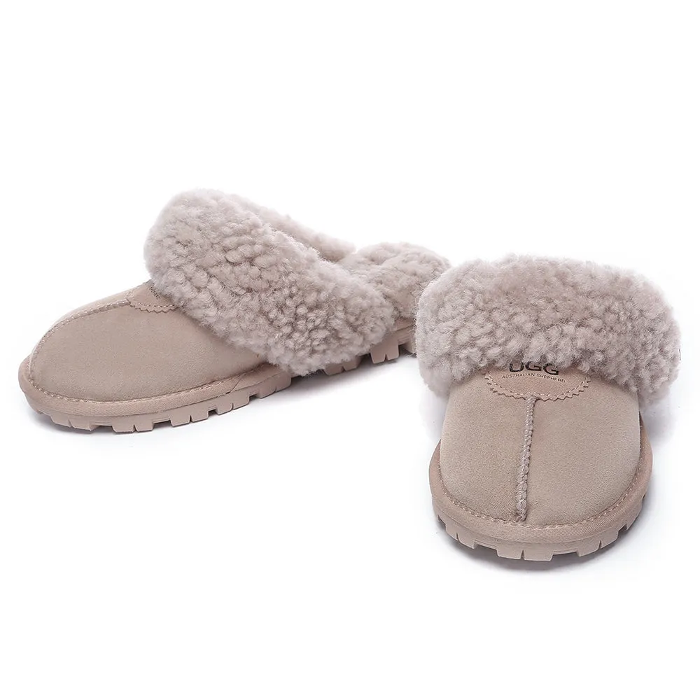 AUSTRALIAN SHEPHERD UGG Slipper Double Faced Sheepskin Waffle Curly #AS2064
