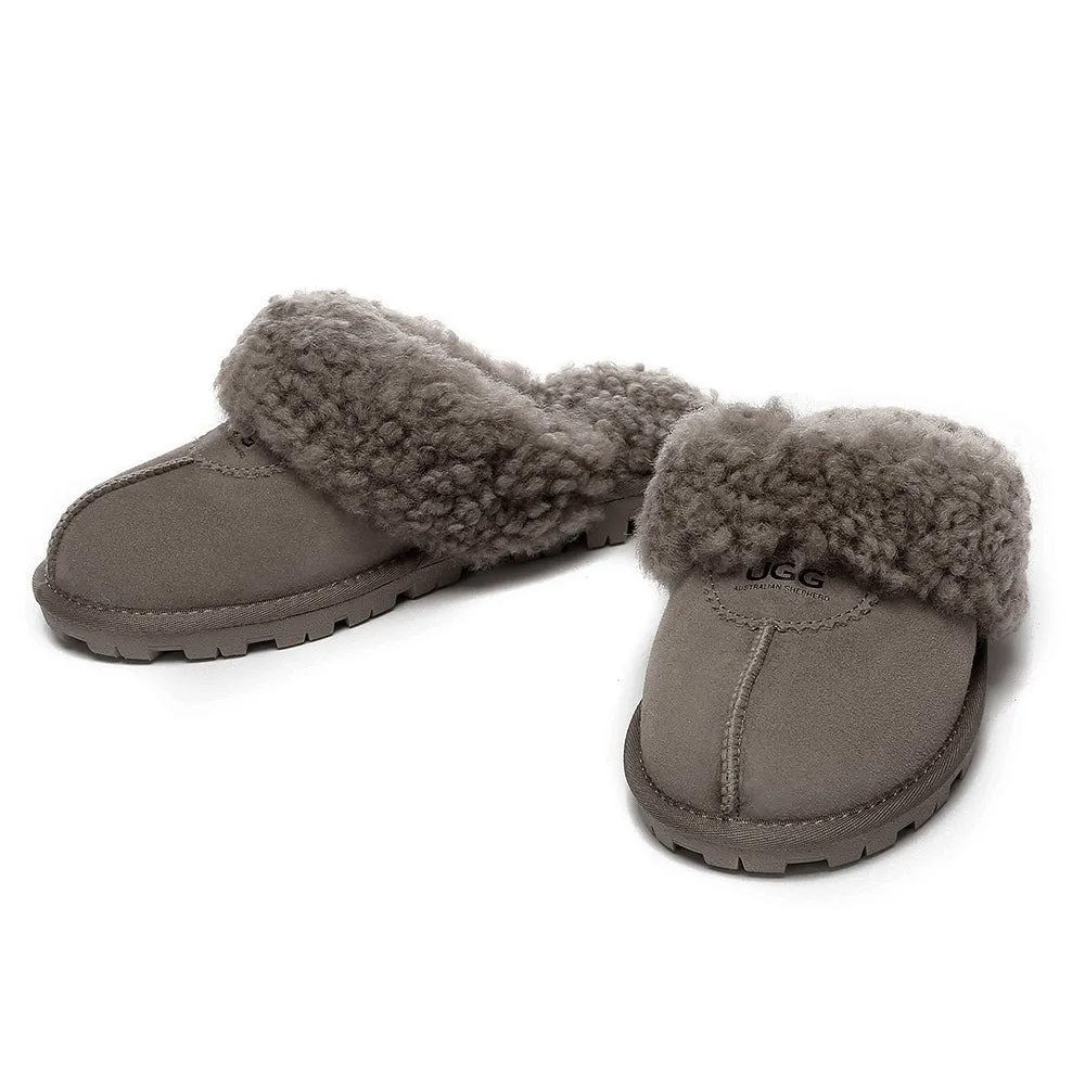 AUSTRALIAN SHEPHERD UGG Slipper Double Faced Sheepskin Waffle Curly #AS2064