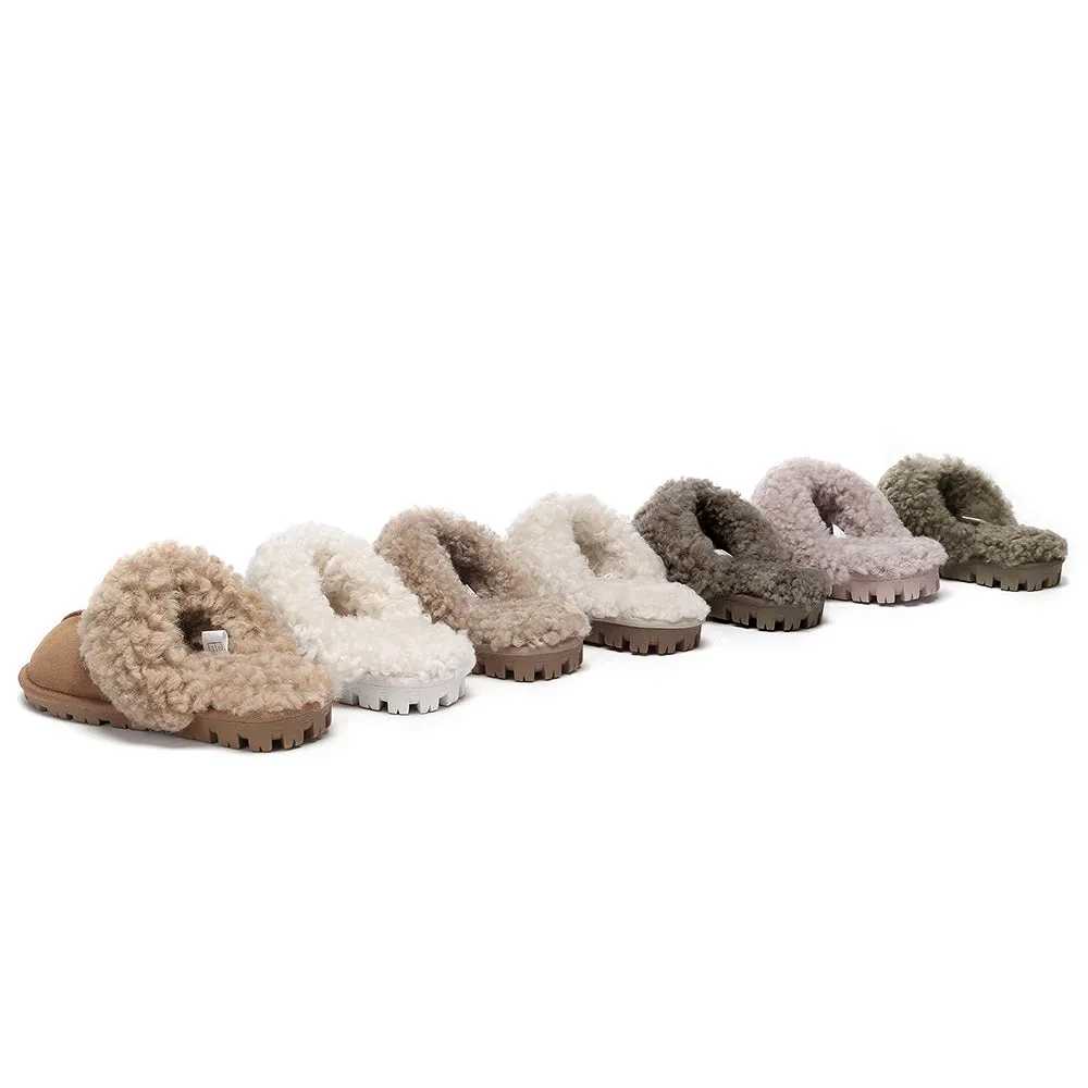 AUSTRALIAN SHEPHERD UGG Slipper Double Faced Sheepskin Waffle Curly #AS2064
