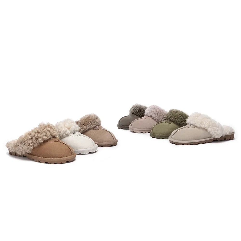 AUSTRALIAN SHEPHERD UGG Slipper Double Faced Sheepskin Waffle Curly #AS2064