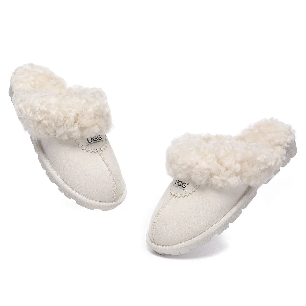 AUSTRALIAN SHEPHERD UGG Slipper Double Faced Sheepskin Waffle Curly #AS2064