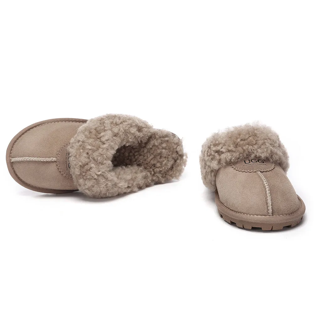 AUSTRALIAN SHEPHERD UGG Slipper Double Faced Sheepskin Waffle Curly #AS2064