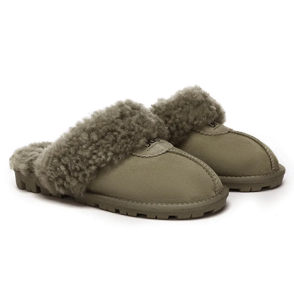 AUSTRALIAN SHEPHERD UGG Slipper Double Faced Sheepskin Waffle Curly #AS2064
