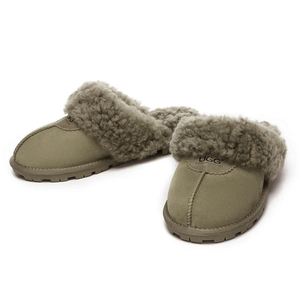 AUSTRALIAN SHEPHERD UGG Slipper Double Faced Sheepskin Waffle Curly #AS2064