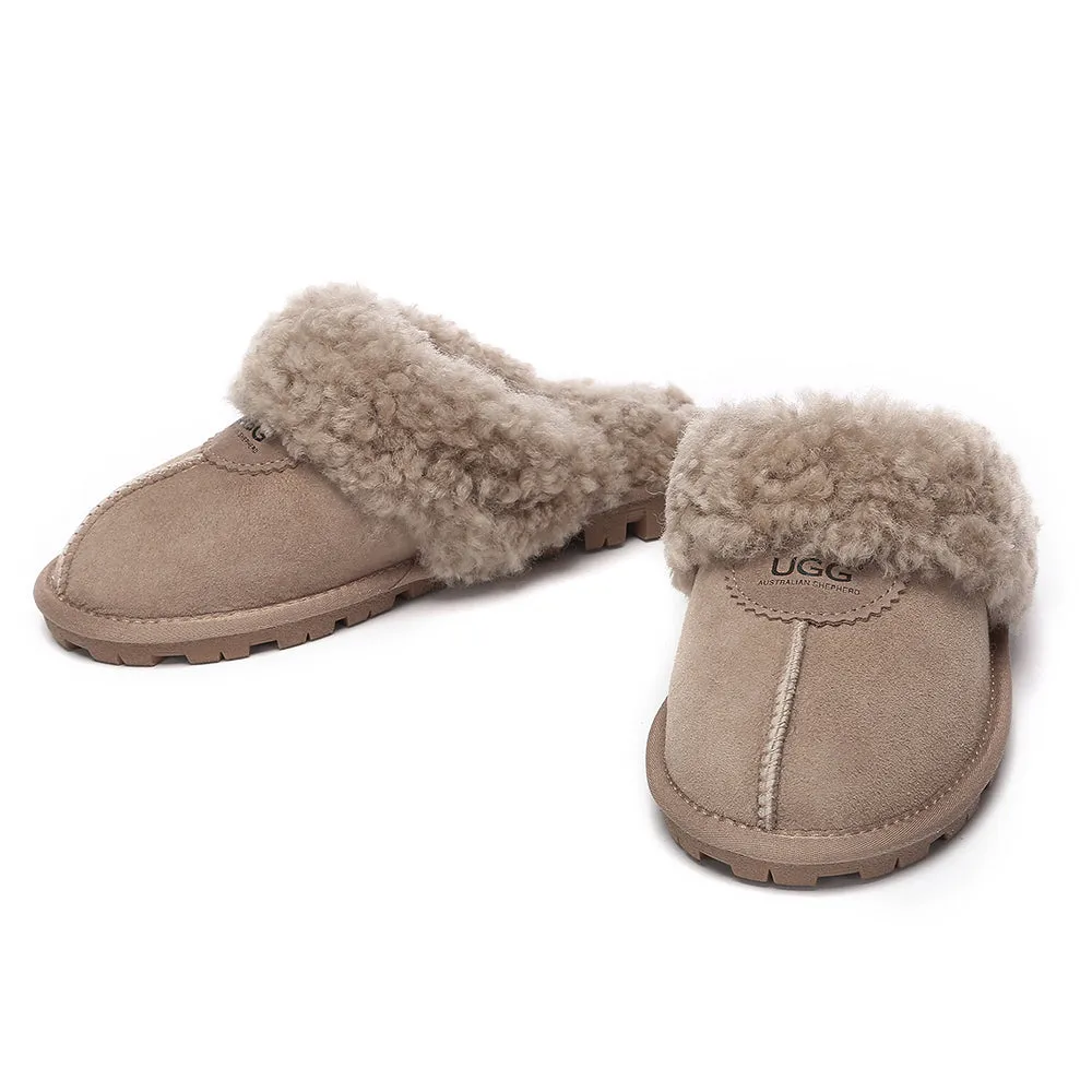 AUSTRALIAN SHEPHERD UGG Slipper Double Faced Sheepskin Waffle Curly #AS2064