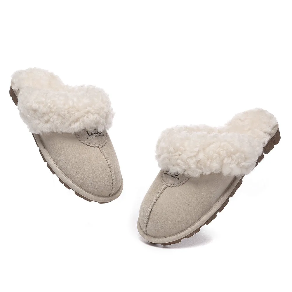 AUSTRALIAN SHEPHERD UGG Slipper Double Faced Sheepskin Waffle Curly #AS2064
