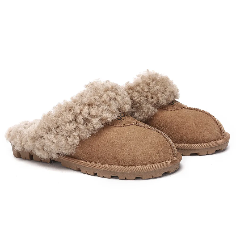 AUSTRALIAN SHEPHERD UGG Slipper Double Faced Sheepskin Waffle Curly #AS2064