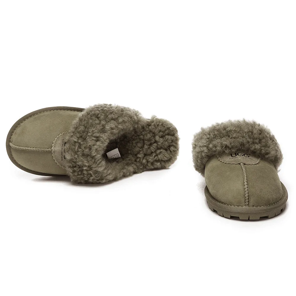 AUSTRALIAN SHEPHERD UGG Slipper Double Faced Sheepskin Waffle Curly #AS2064