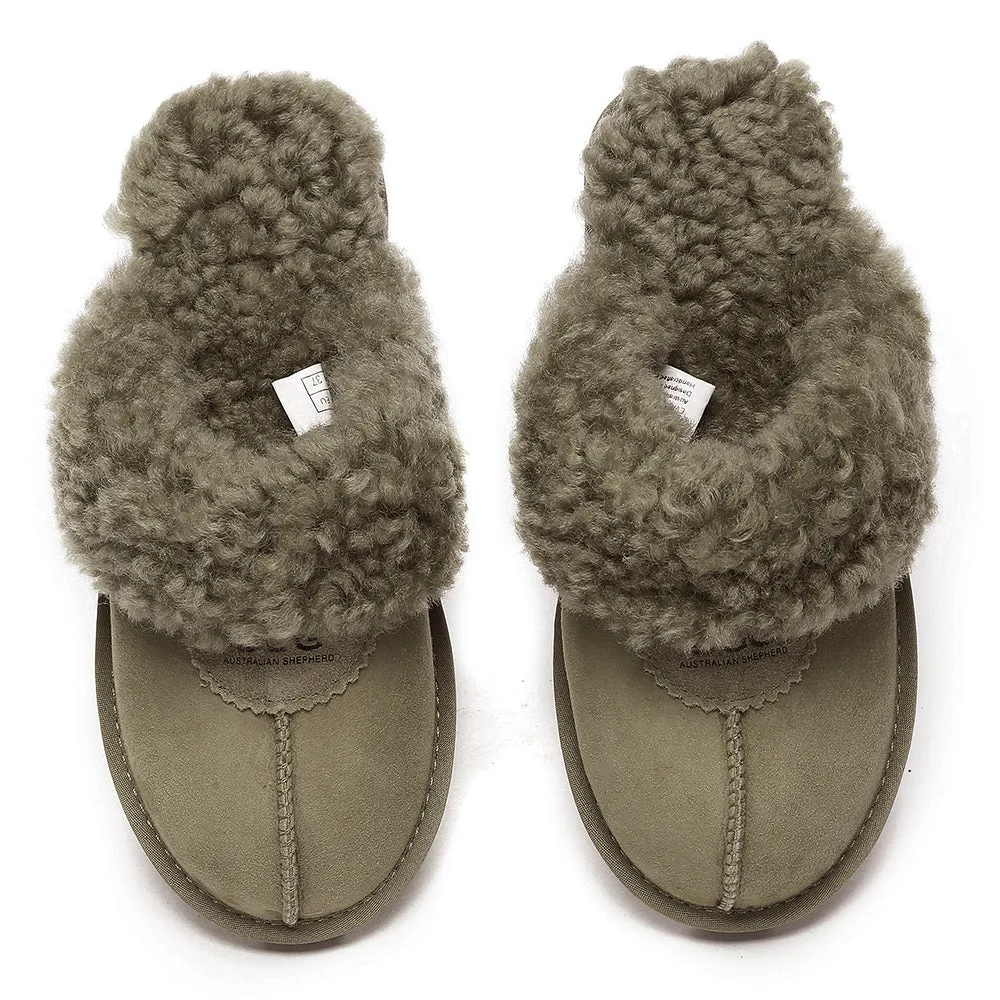 AUSTRALIAN SHEPHERD UGG Slipper Double Faced Sheepskin Waffle Curly #AS2064