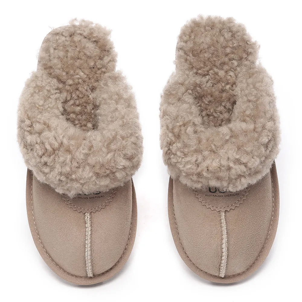 AUSTRALIAN SHEPHERD UGG Slipper Double Faced Sheepskin Waffle Curly #AS2064