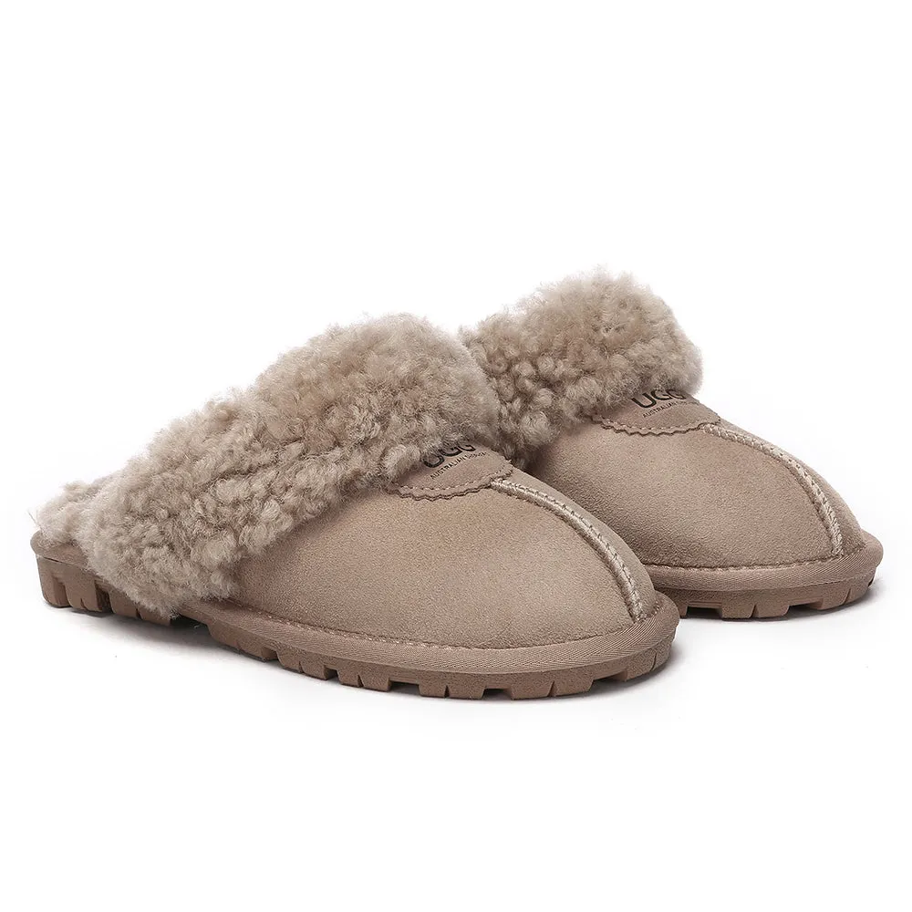 AUSTRALIAN SHEPHERD UGG Slipper Double Faced Sheepskin Waffle Curly #AS2064