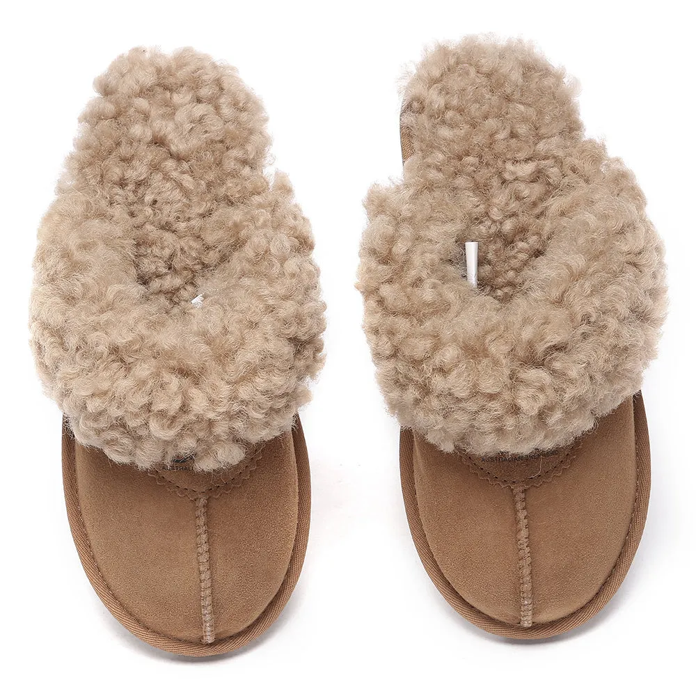AUSTRALIAN SHEPHERD UGG Slipper Double Faced Sheepskin Waffle Curly #AS2064