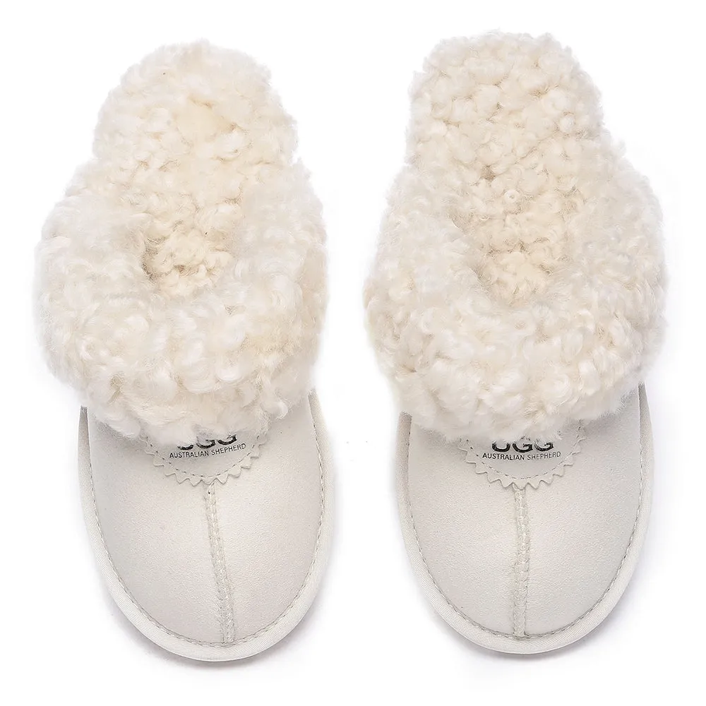 AUSTRALIAN SHEPHERD UGG Slipper Double Faced Sheepskin Waffle Curly #AS2064