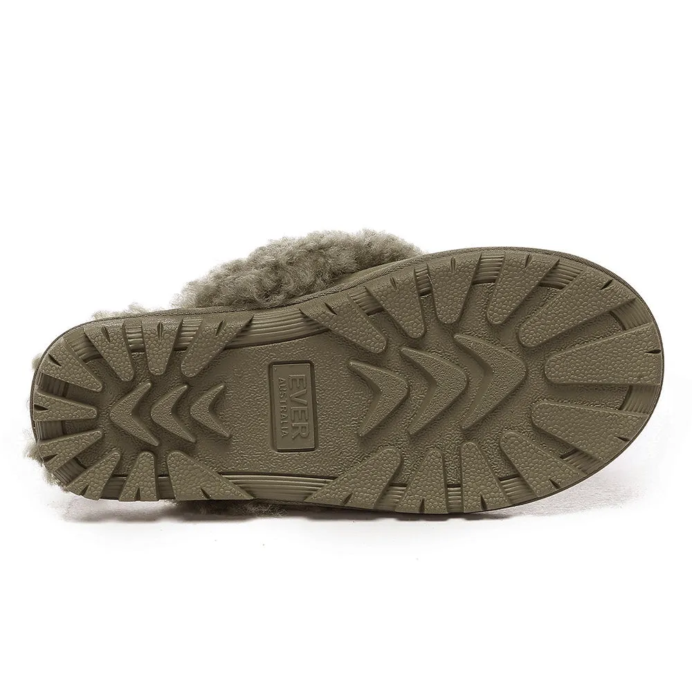AUSTRALIAN SHEPHERD UGG Slipper Double Faced Sheepskin Waffle Curly #AS2064