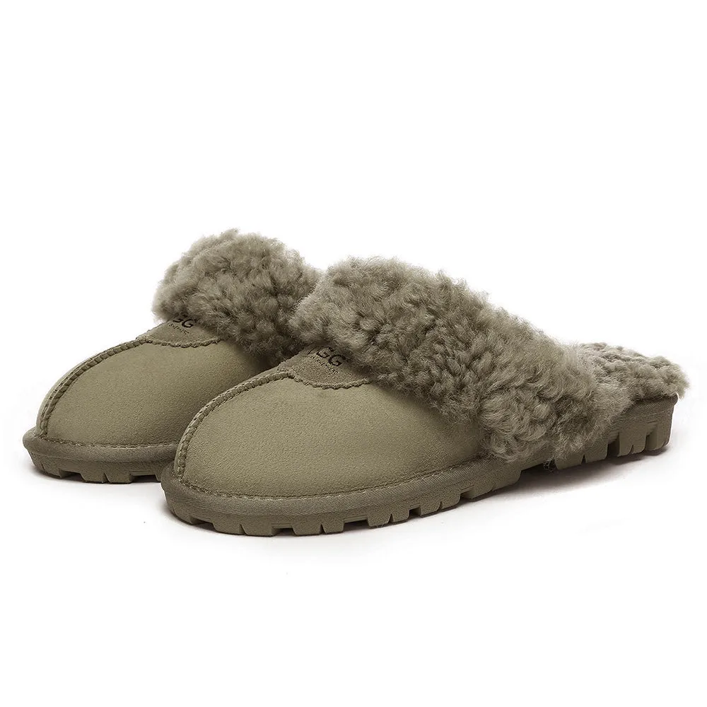 AUSTRALIAN SHEPHERD UGG Slipper Double Faced Sheepskin Waffle Curly #AS2064