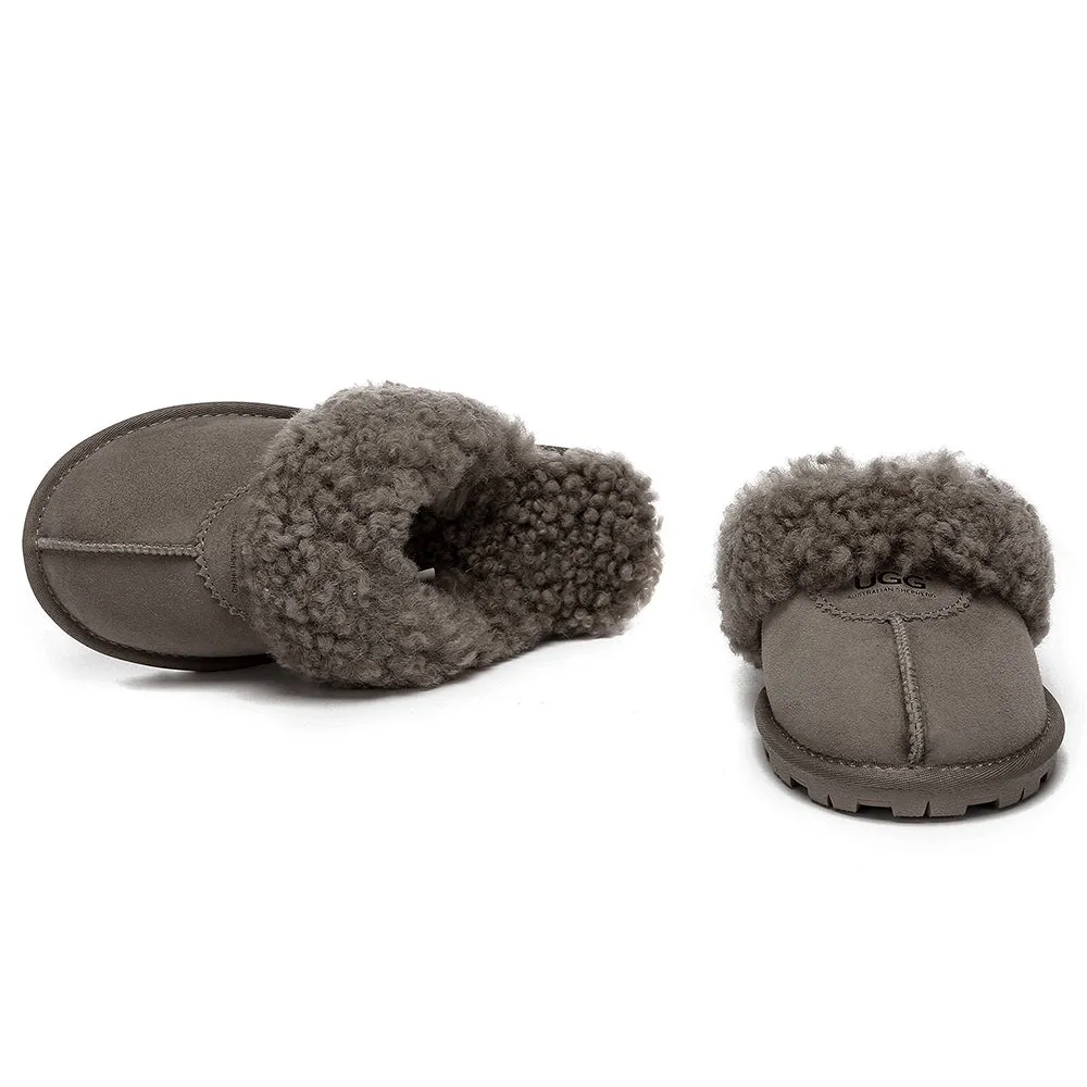 AUSTRALIAN SHEPHERD UGG Slipper Double Faced Sheepskin Waffle Curly #AS2064