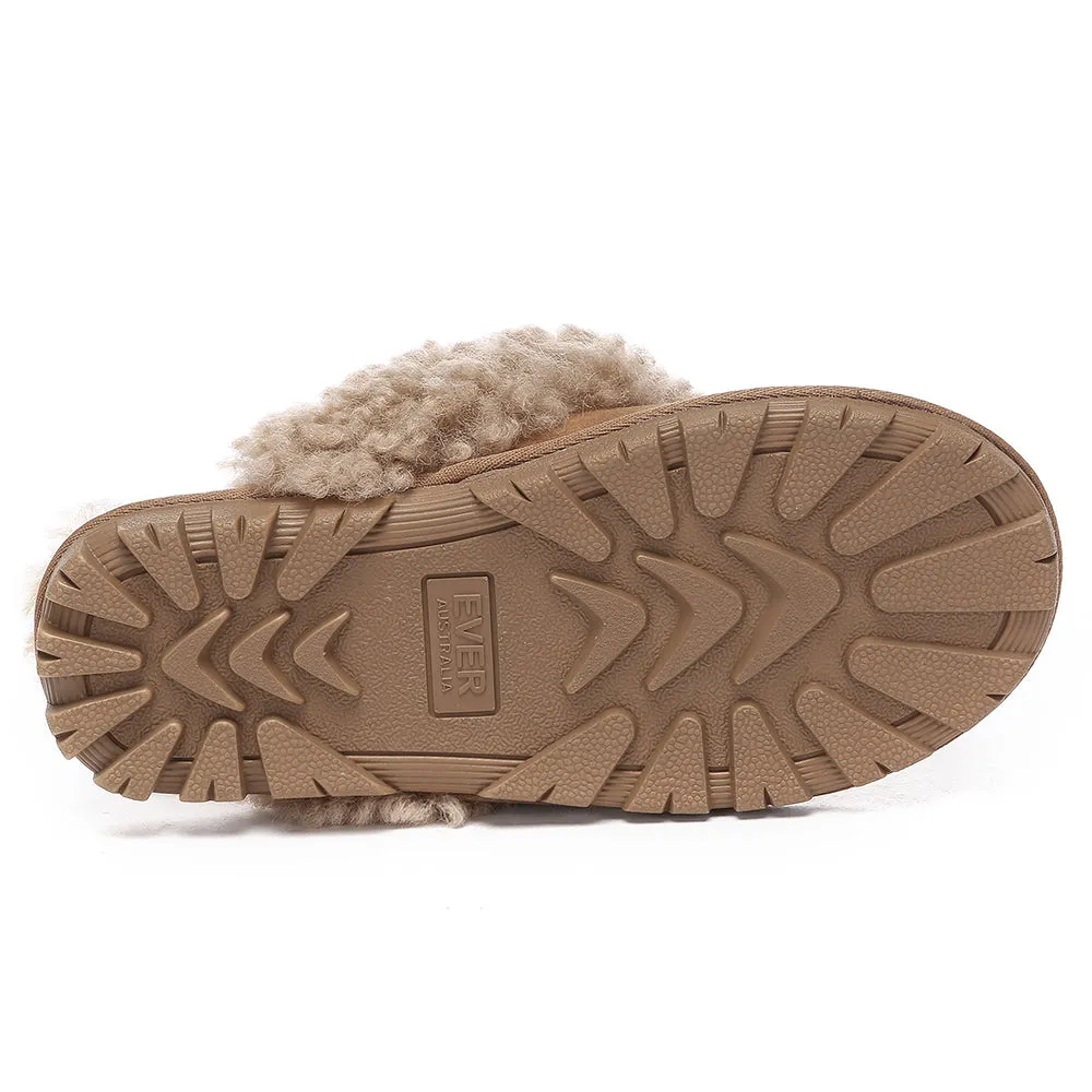 AUSTRALIAN SHEPHERD UGG Slipper Double Faced Sheepskin Waffle Curly #AS2064