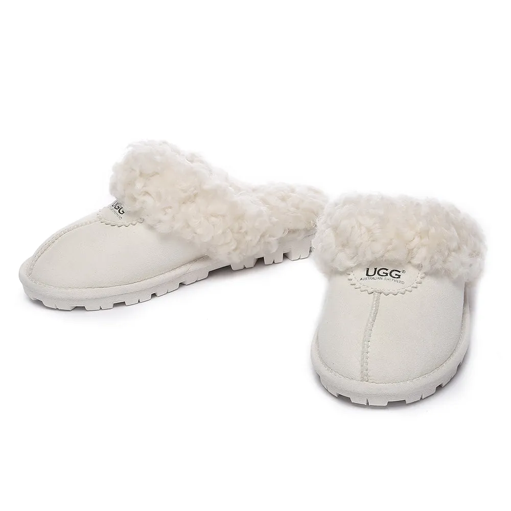 AUSTRALIAN SHEPHERD UGG Slipper Double Faced Sheepskin Waffle Curly #AS2064