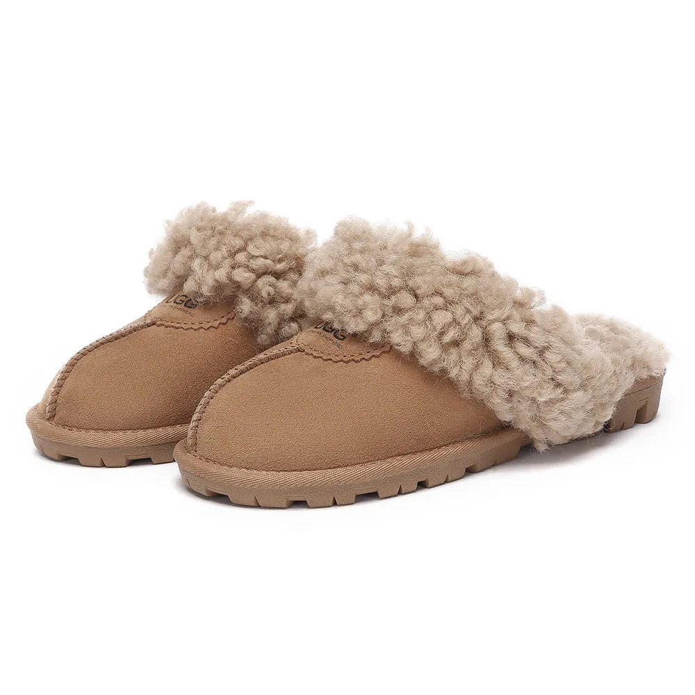 AUSTRALIAN SHEPHERD UGG Slipper Double Faced Sheepskin Waffle Curly #AS2064