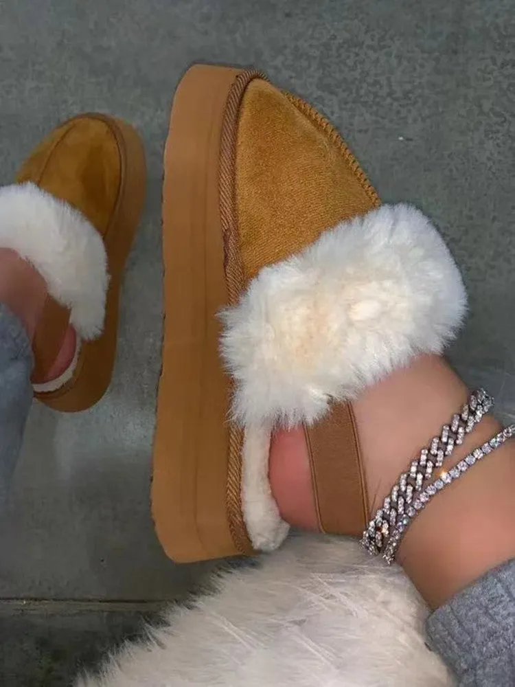Baotou plush platform slippers（HPSD158）