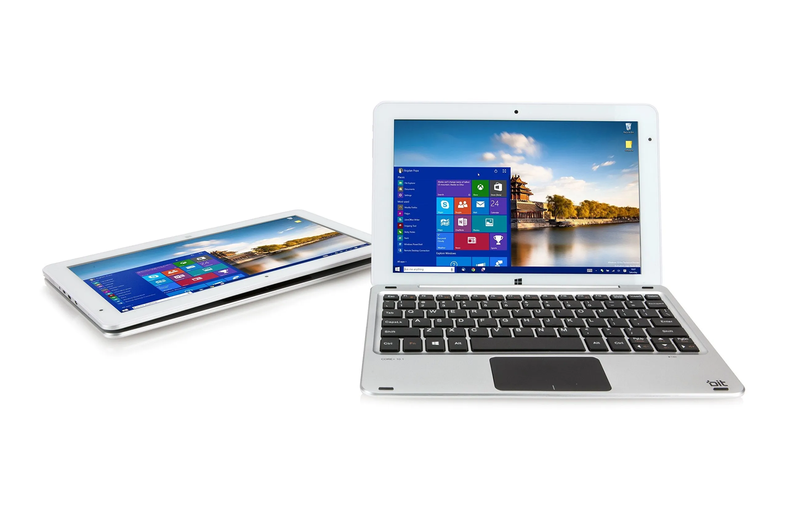 Beantech W11046APS CORE  Windows 10 Detachable PC, Cherry Trail CPU, 4GB RAM 64GB Storage, HD Touchscreen, 11.6", Silver