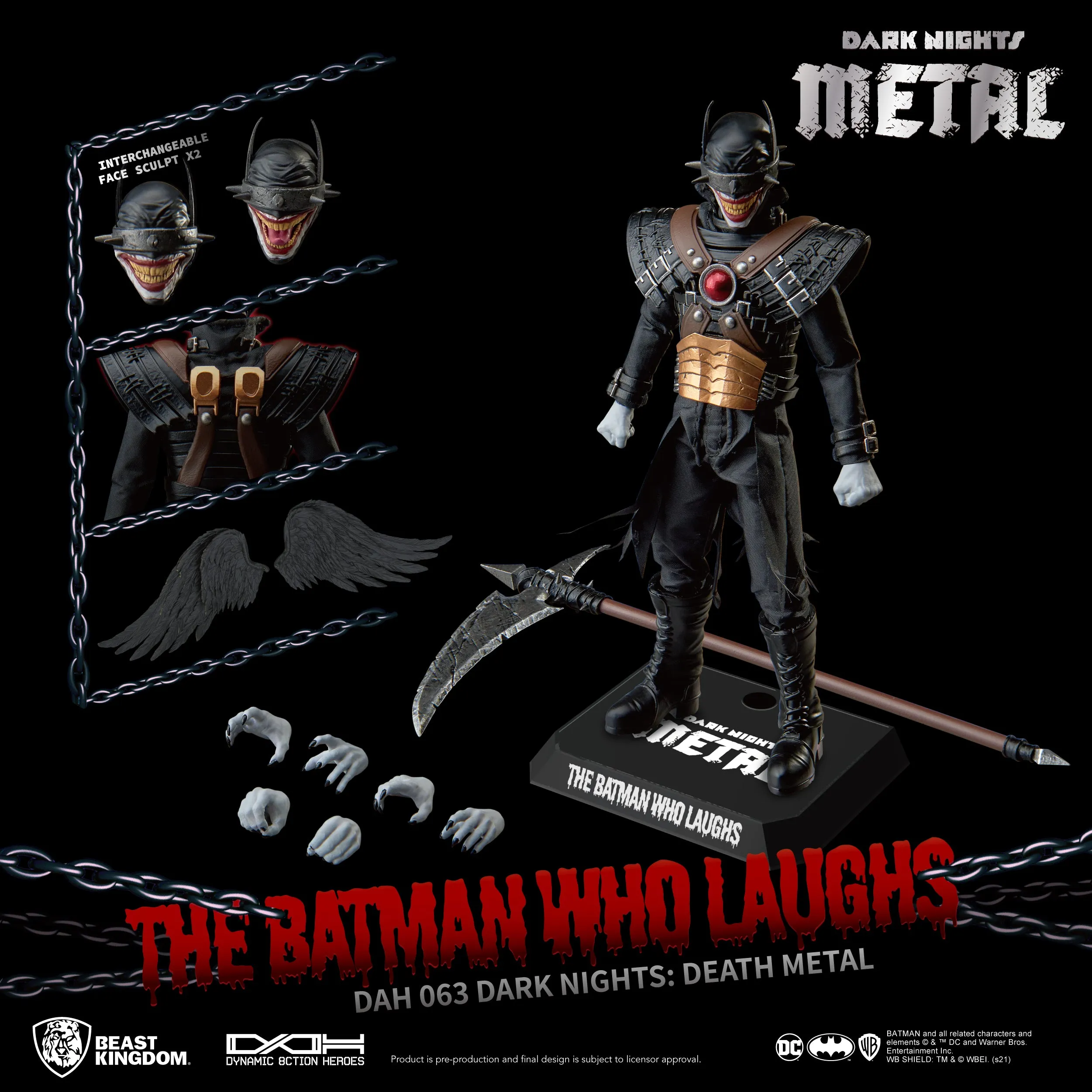 Beast Kingdom DAH-063 DC Dark Nights: Death Metal Batman Who Laughs 1:9 Scale Dynamic 8ction Heroes Action Figure
