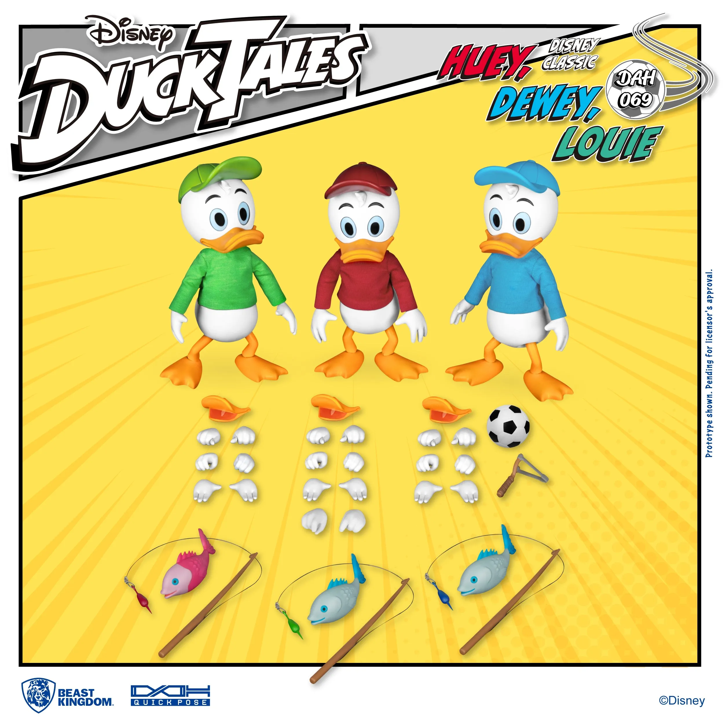 Beast Kingdom DAH-069 Disney DuckTales Huey Dewey Louie Dynamic 8ction Heroes Action Figures