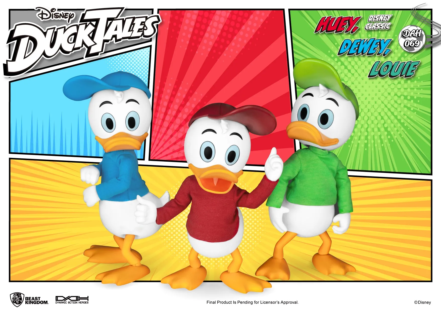 Beast Kingdom DAH-069 Disney DuckTales Huey Dewey Louie Dynamic 8ction Heroes Action Figures