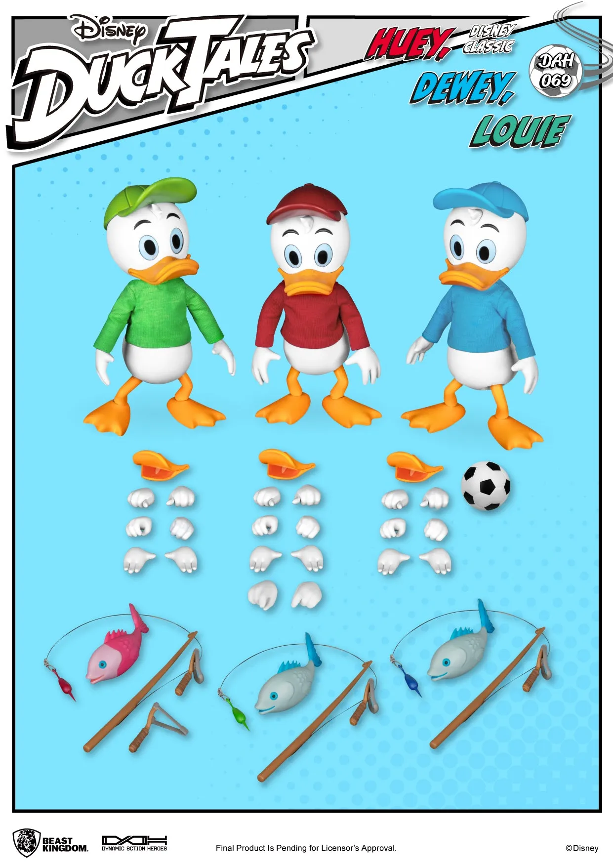 Beast Kingdom DAH-069 Disney DuckTales Huey Dewey Louie Dynamic 8ction Heroes Action Figures