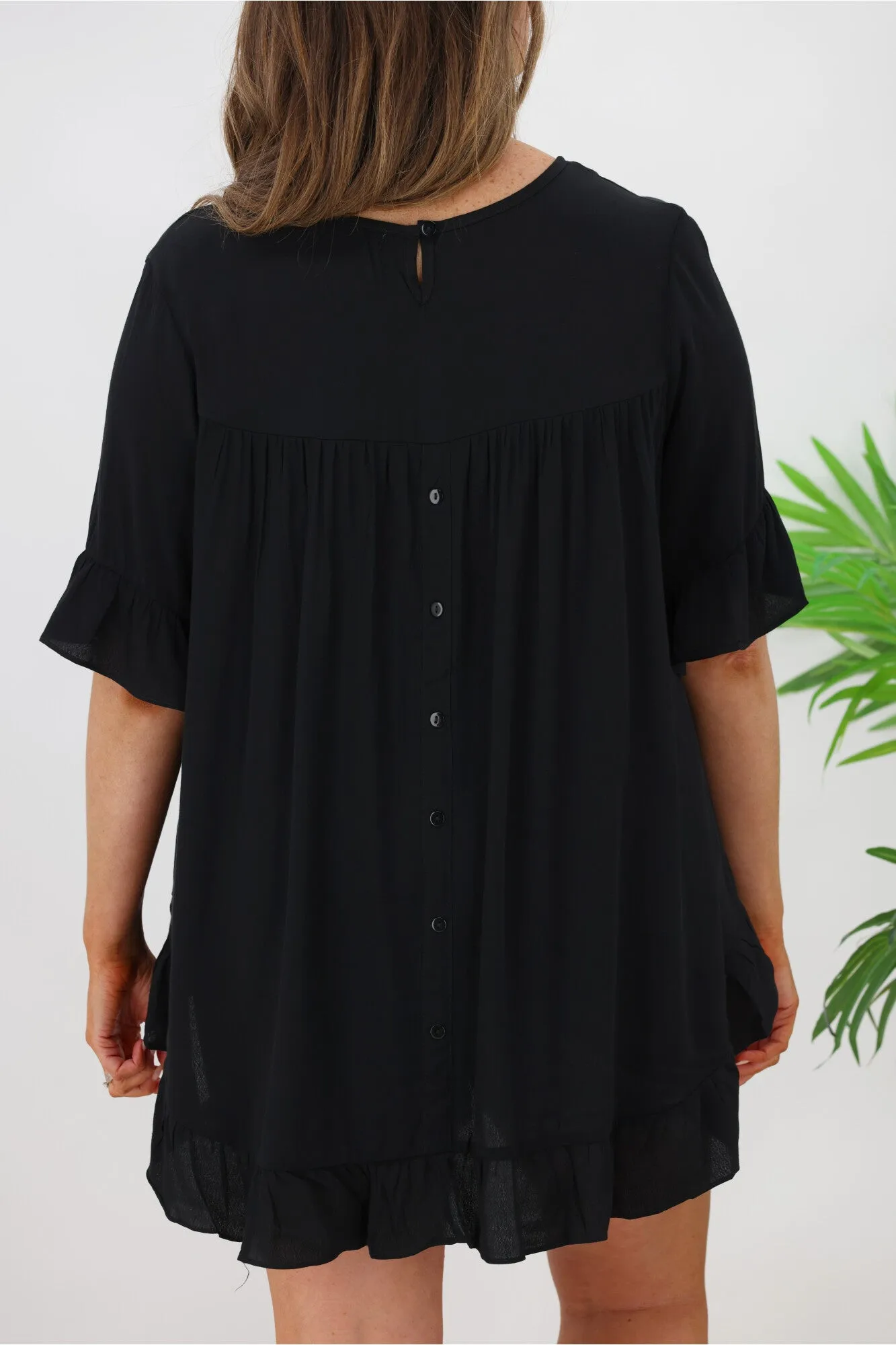 Boho Australia Cisco Frill Top Black
