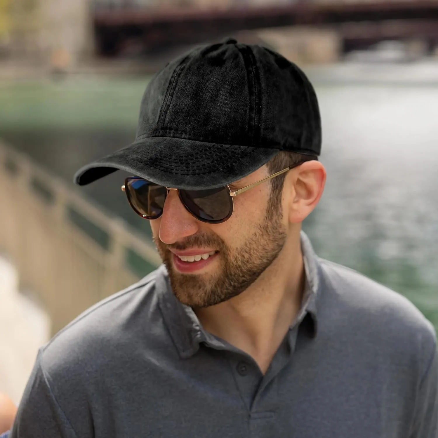 Edoneery Men Women Baseball Cap-Low Profile Adjustable Washed Cotton Golf Dad Hat