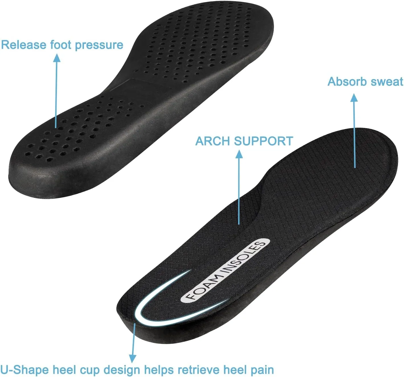 Foam Insole for Skechers Shoes, Replacement Inserts for Men's and Women's Sneakers