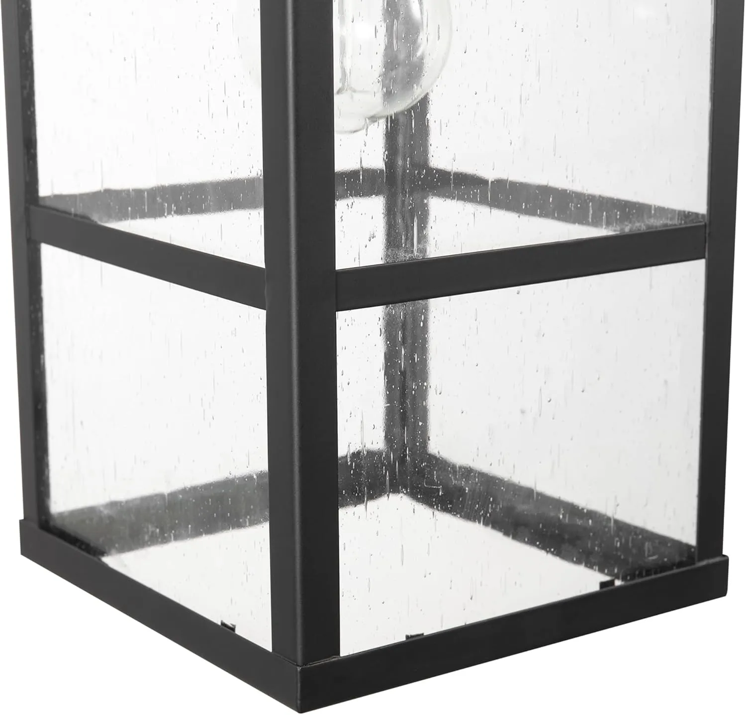 GLOBE Electric 44802 1-Light Outdoor Wall Sconce, Matte Black, Seeded Glass Shade, Outdoor Lights for House, Exterior Wall Lights