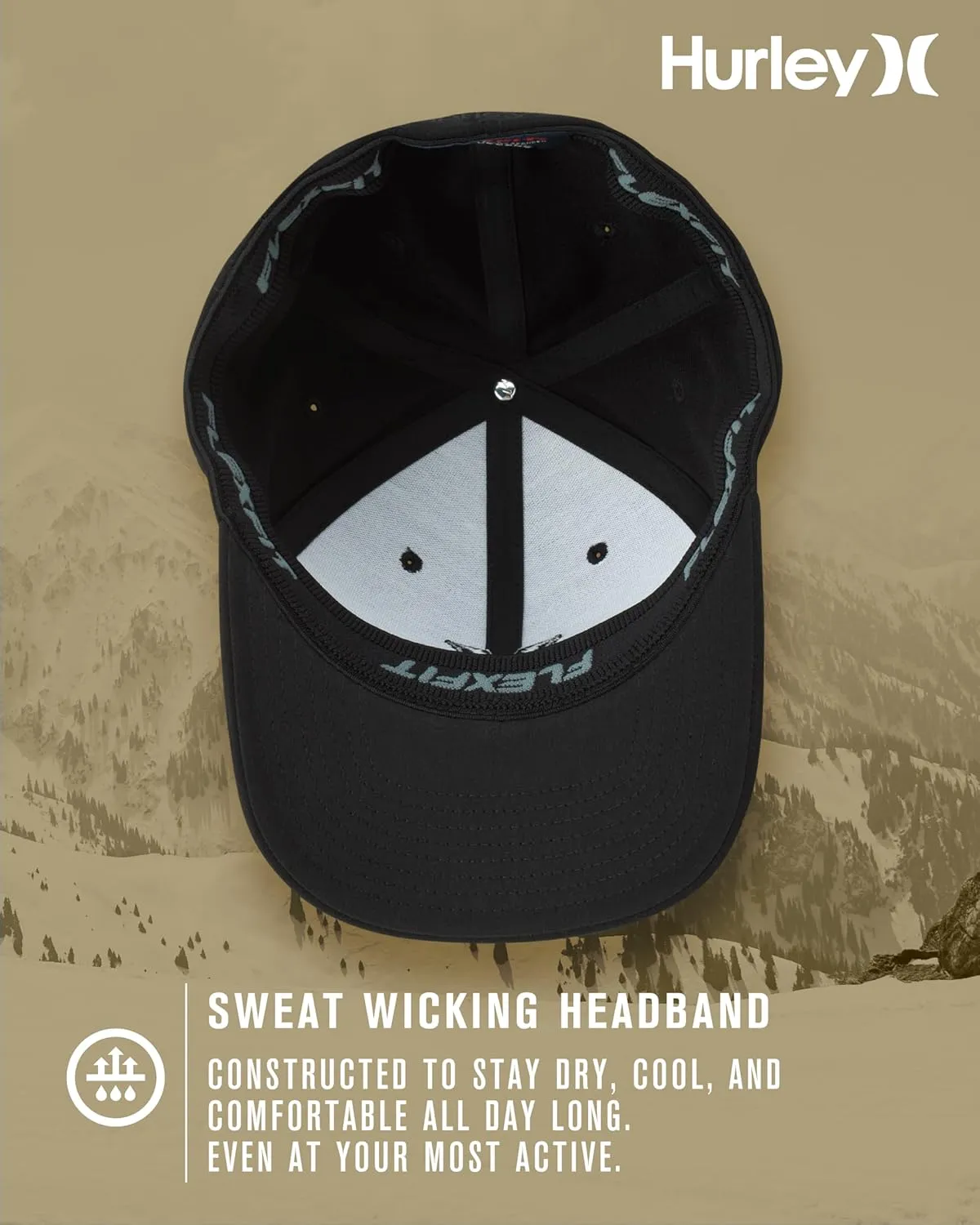 Hurley Men's Caps - One & Only Flexfit Textures Cap - Fitted Hats for Men, S-XL