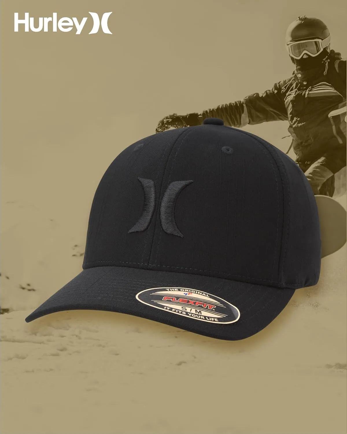 Hurley Men's Caps - One & Only Flexfit Textures Cap - Fitted Hats for Men, S-XL