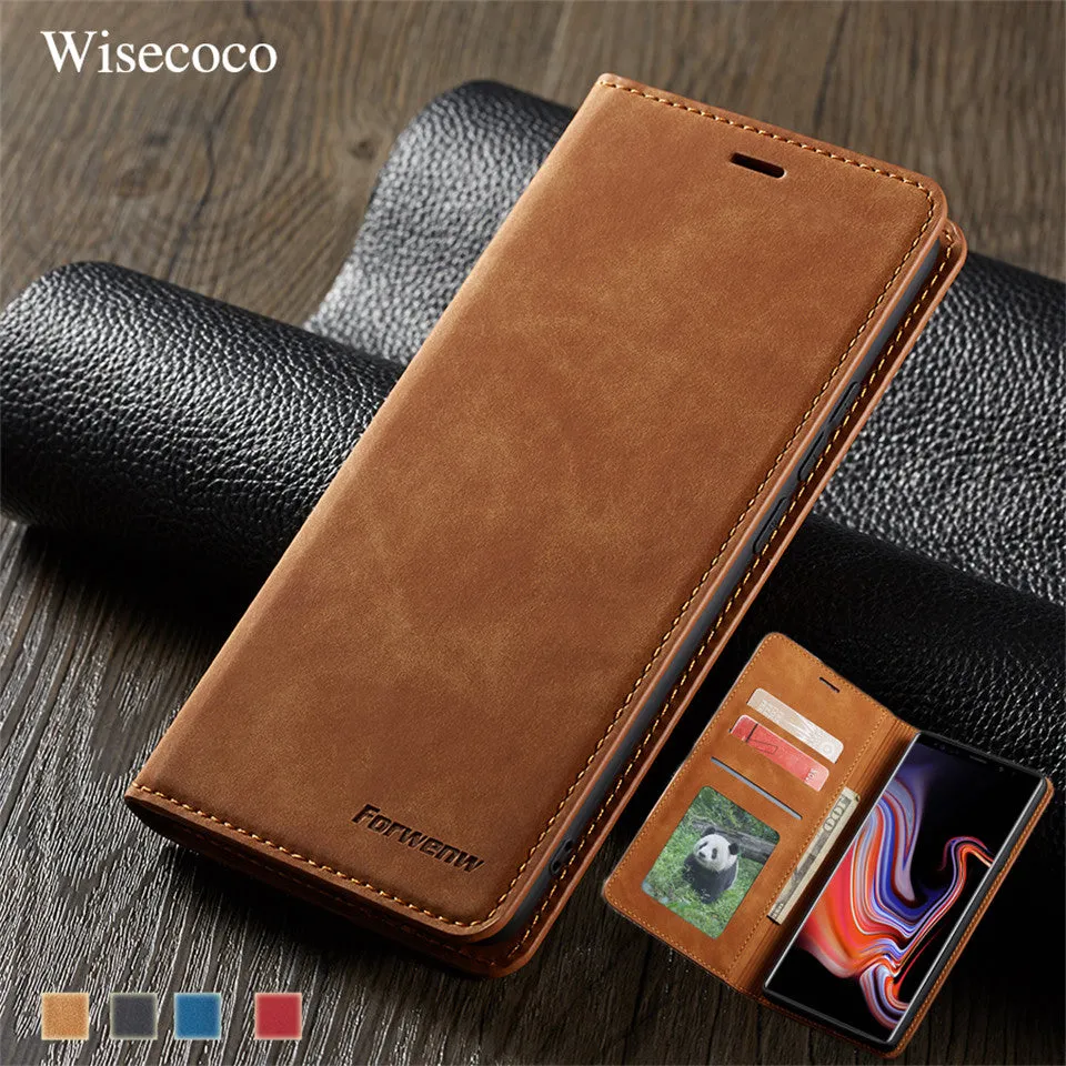 Leather Flip Case for Samsung Galaxy Note 9 S10 S9 S8 J4 J6 Plus A6 A7 A8 2018