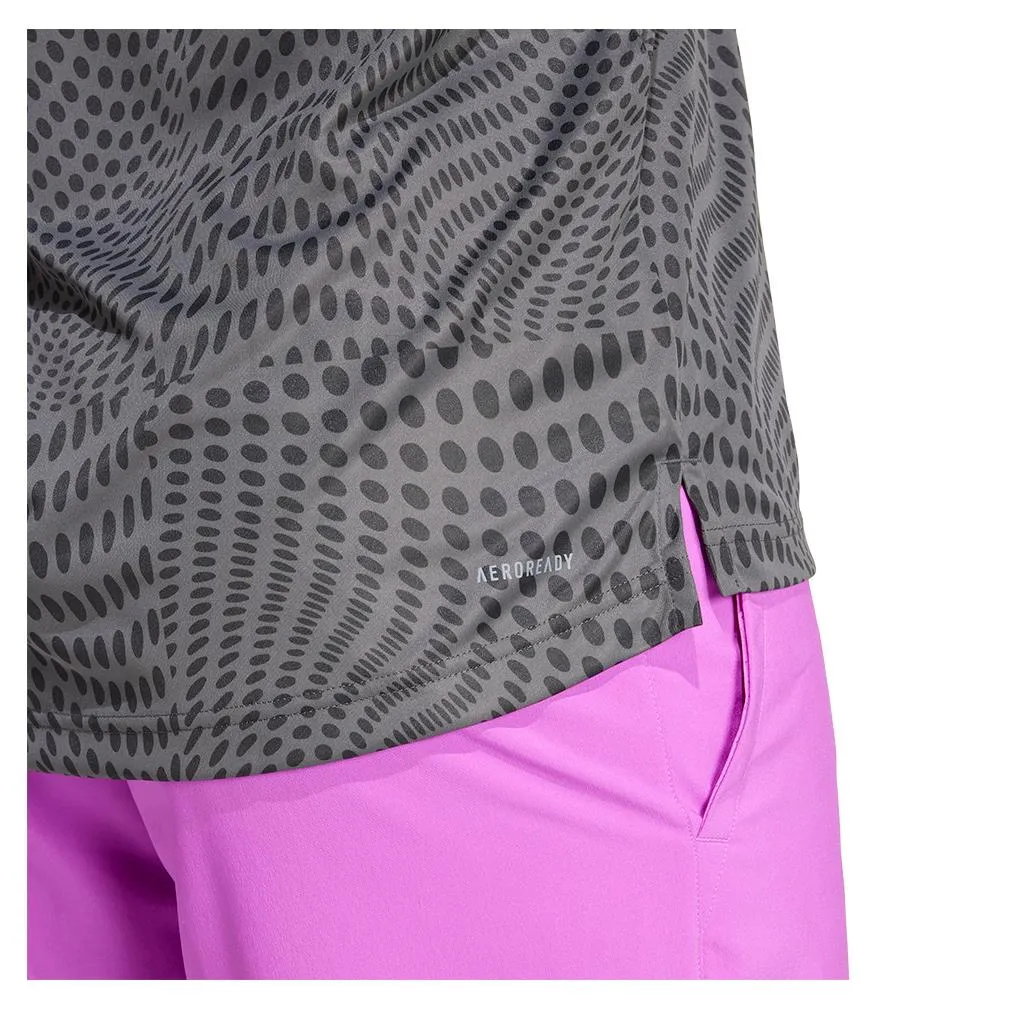 Mens Club Graphic Tennis Top Carbon and Black