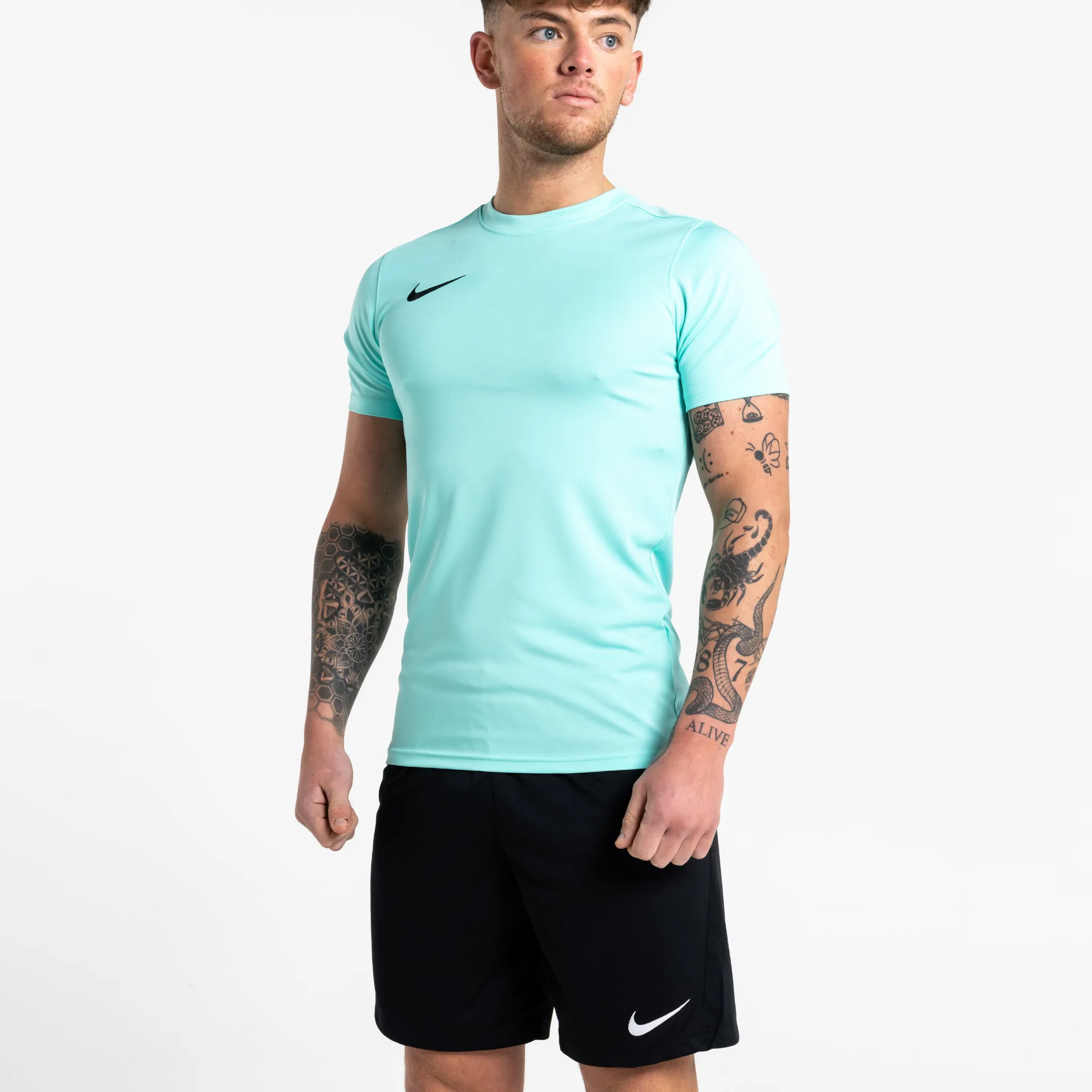 Nike Dri Fit Set - Tee & Shorts - Dark Green / Black