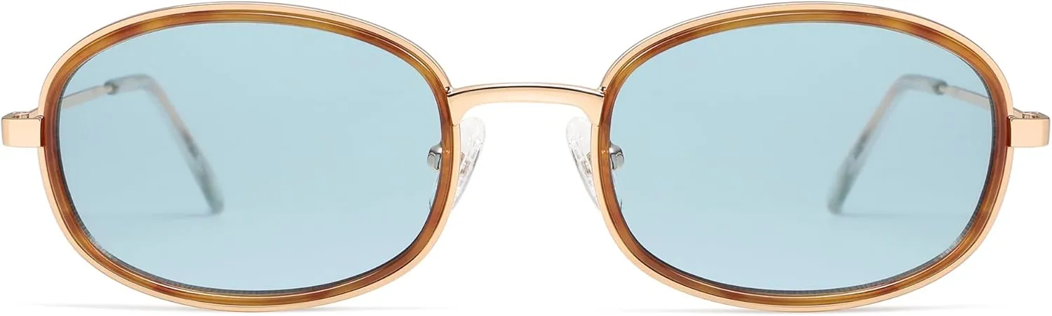 Retro Oval Sunglasses for Women Men Trendy Round Y2k Sunnies AP3681