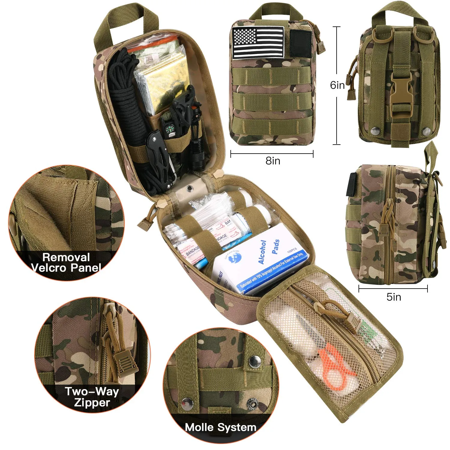 Survival Bags Emergency Survival Kit - 250 Pieces with Bug Out Bag Pack