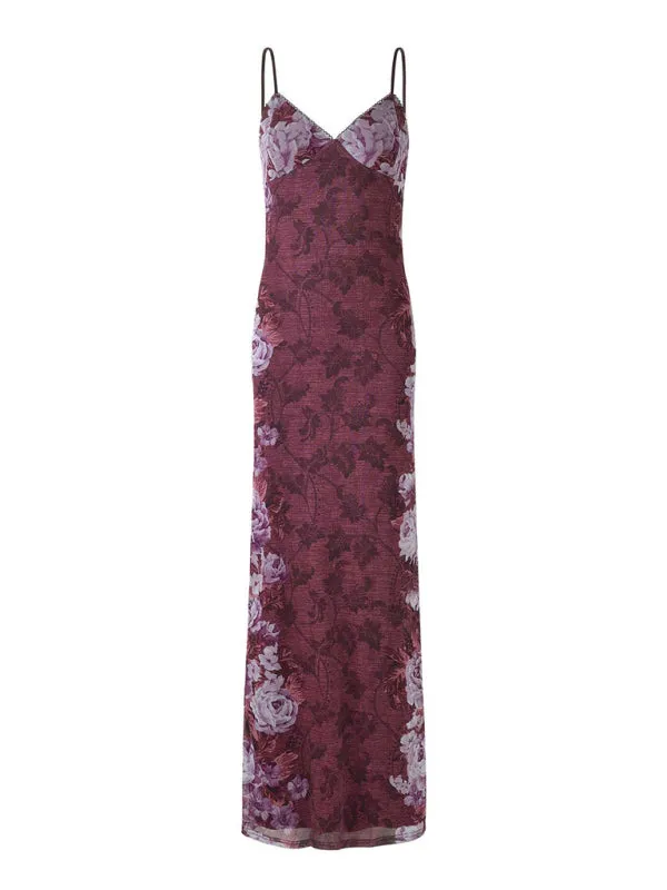Vacation Casual Slim Positioning Printed Suspender Dress