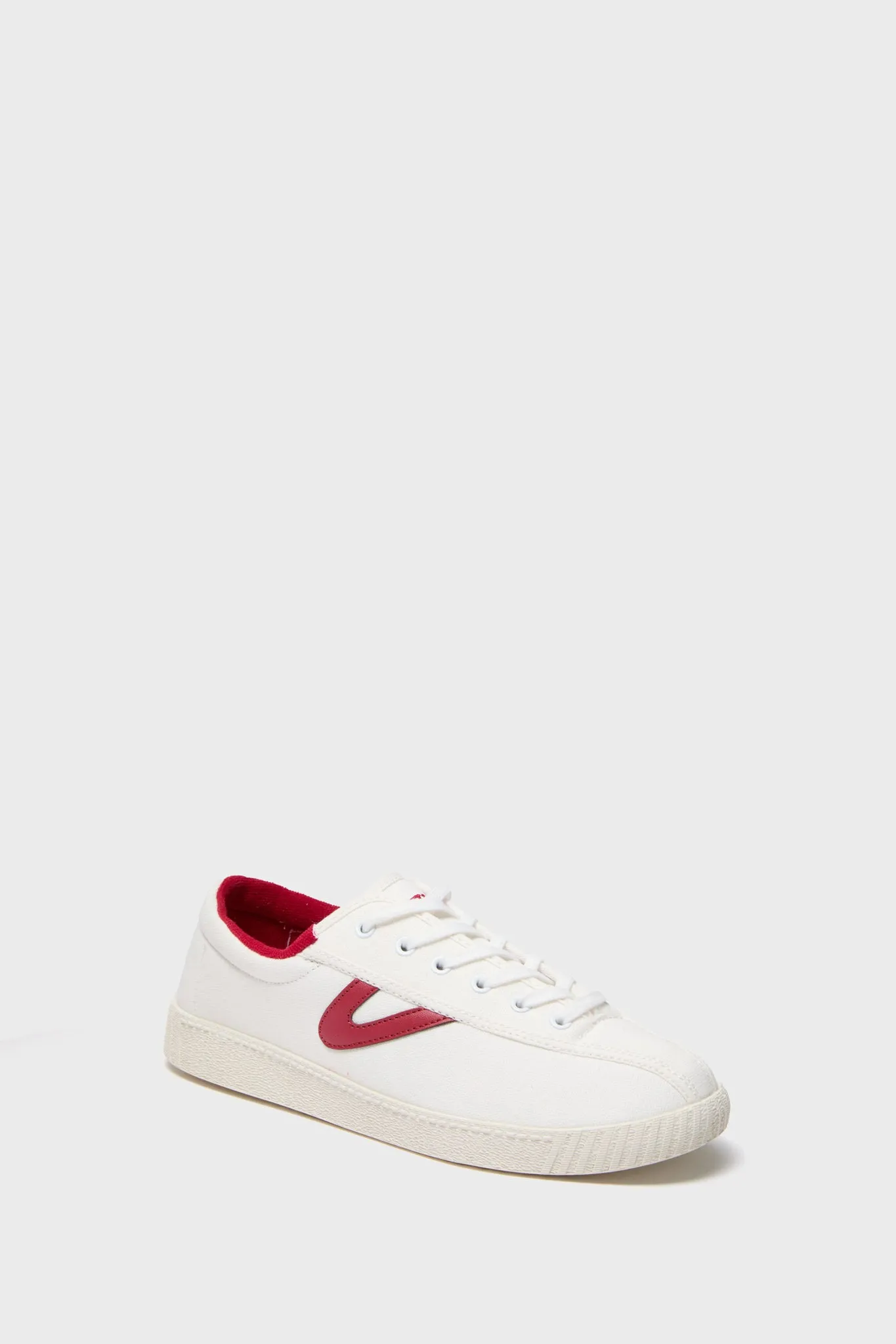 White and Red Nylite Lace Sneakers