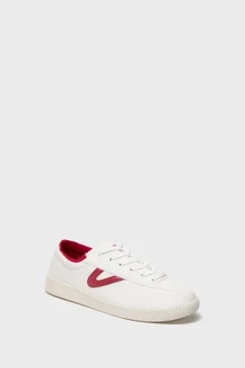 White and Red Nylite Lace Sneakers