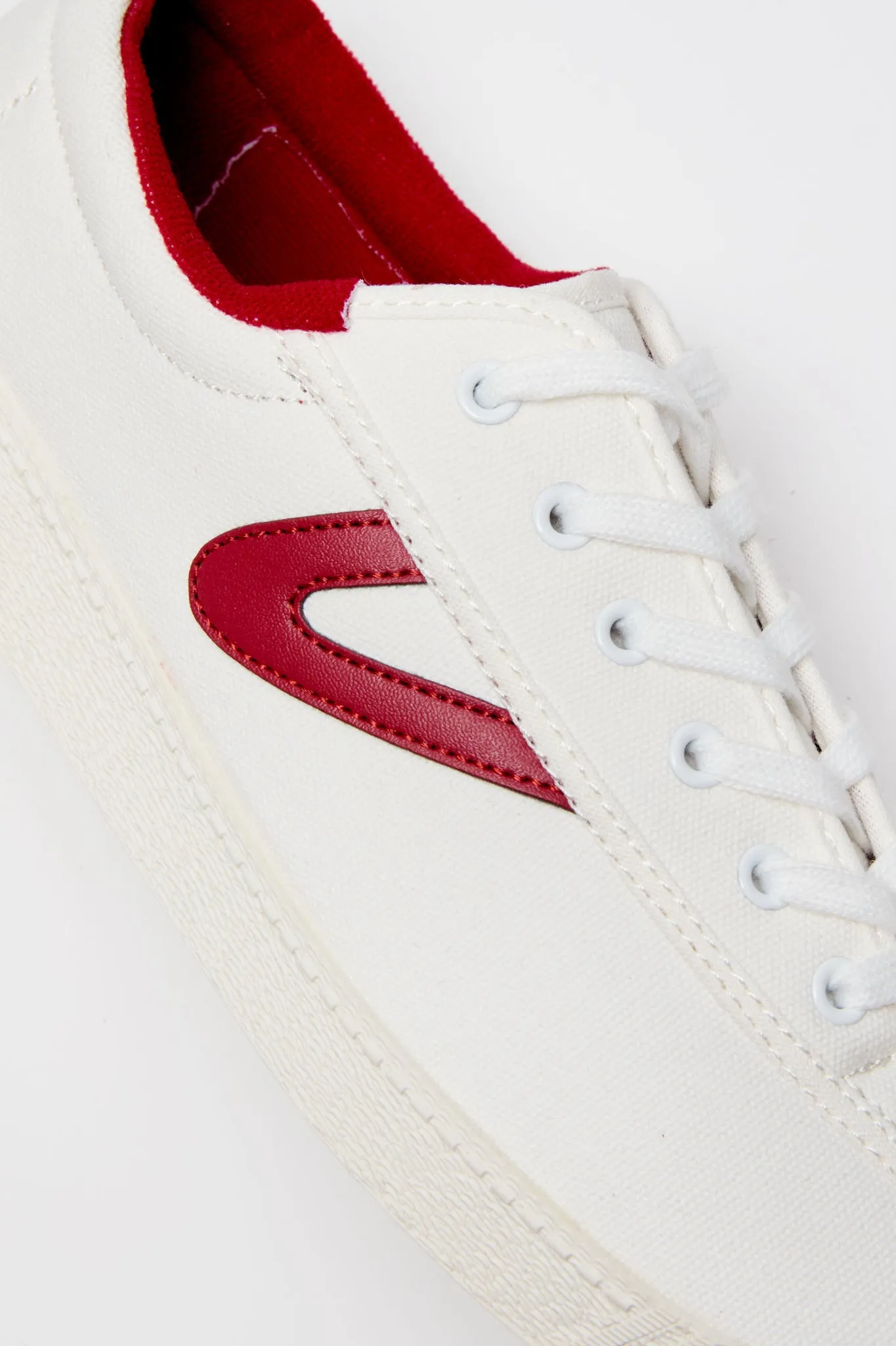 White and Red Nylite Lace Sneakers