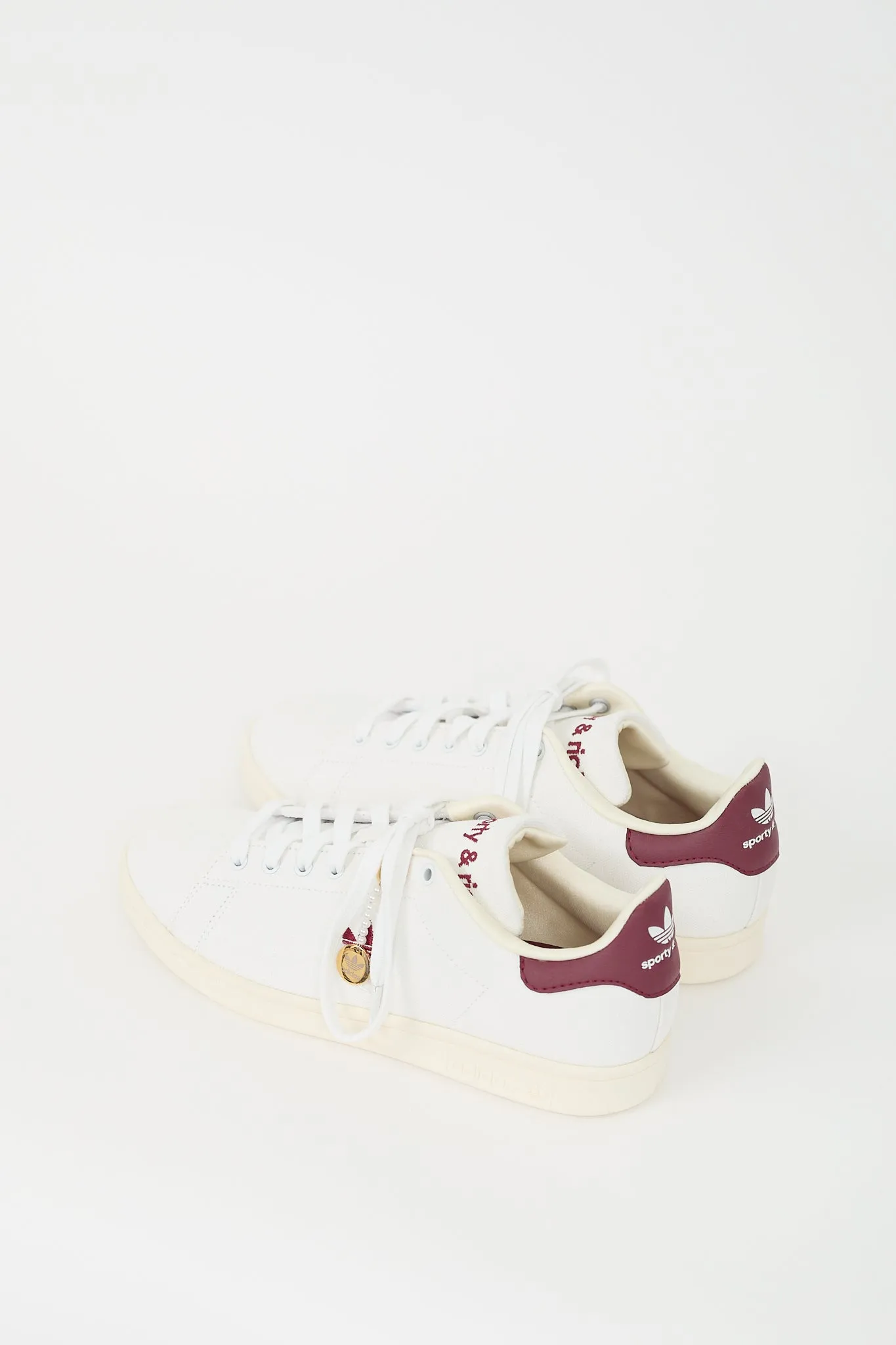 X Adidas Originals White & Burgundy Stan Smith Sneaker